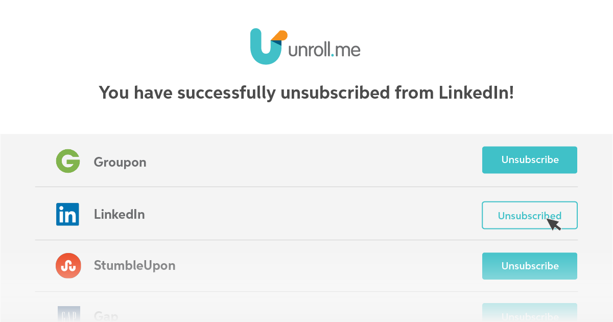 Unsubscribe from unwanted emails and combine the rest into a single daily digest with @Unrollme 