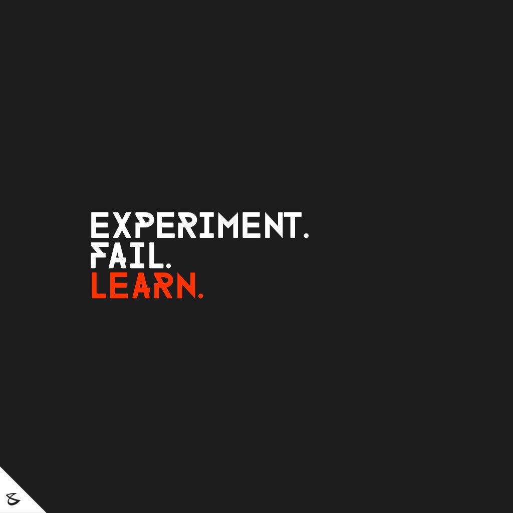 Experiment. Fail. Learn. 
Enjoy the journey!

#Business #Technology #Innovations #CompuBrain https://t.co/ANBZ1nMPfe